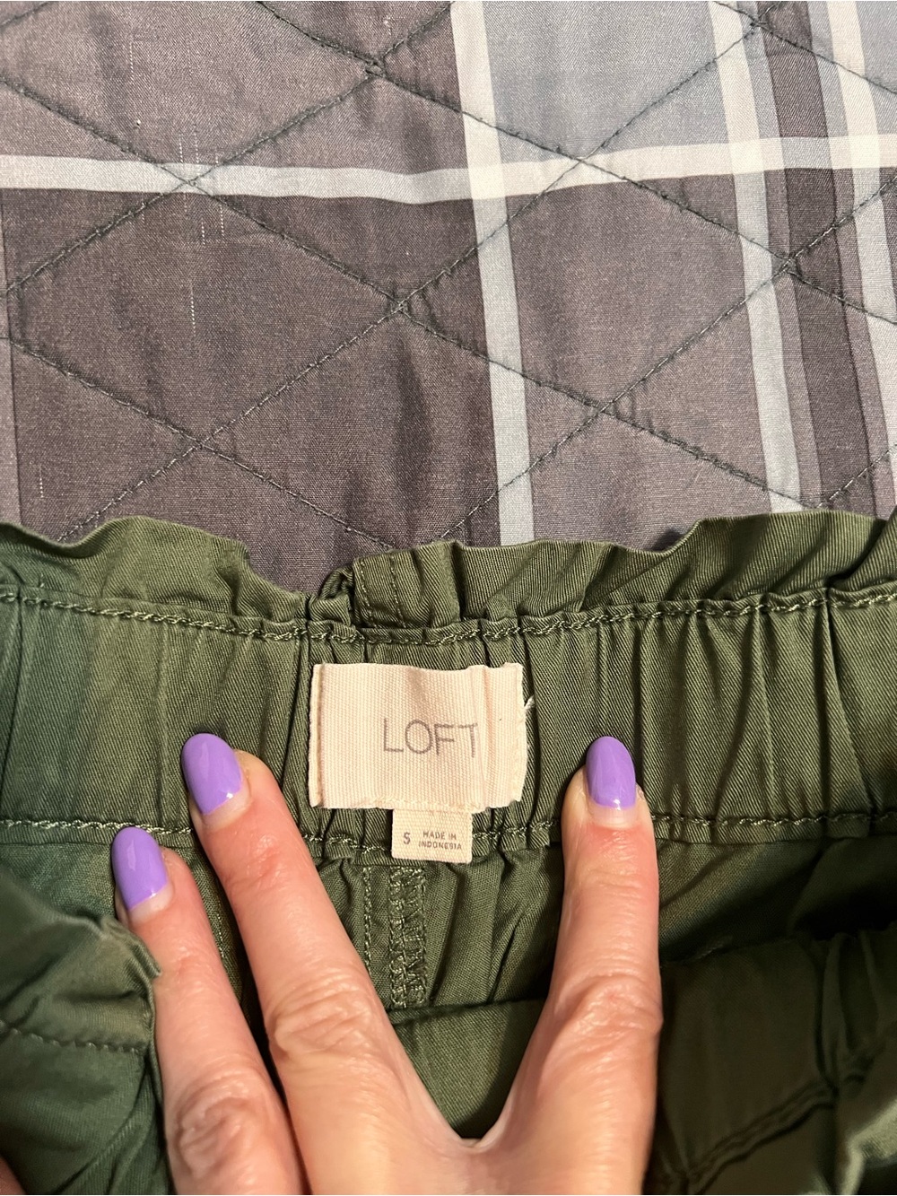 LOFT Olive Drawstring Chinos - Picture 2 of 4
